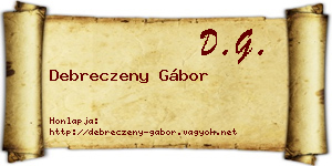 Debreczeny Gábor névjegykártya