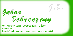 gabor debreczeny business card